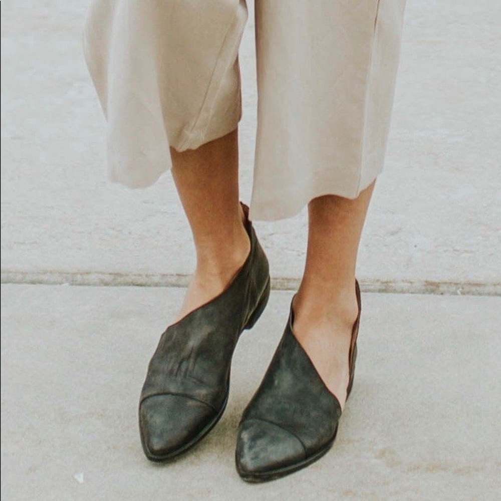 Free People Royale Pointed Toe Flat in Black - Picture 2 of 11